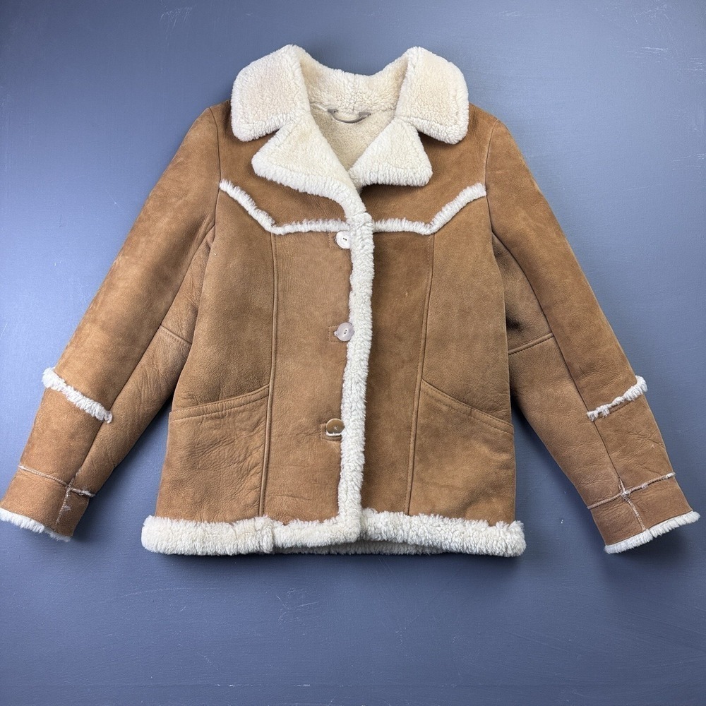 Lawless Men's M Brown White Suede Shearling Sherpa Lined Western Jacket Casual